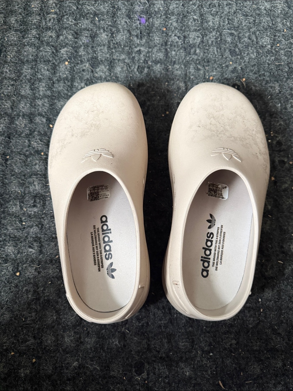adidas Slip-On Rubber Ballet Flats in Light Beige
